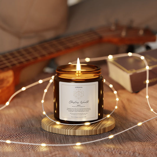 Aries Zodiac Candle – Christmas Warmth | A Fiery & Invigorating Scent for Bold Energy