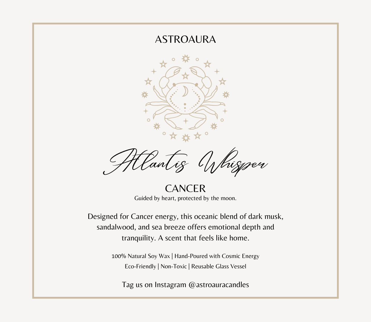 Cancer Zodiac Candle – Atlantis Whisper | A Deeply Comforting & Intuitive Escape